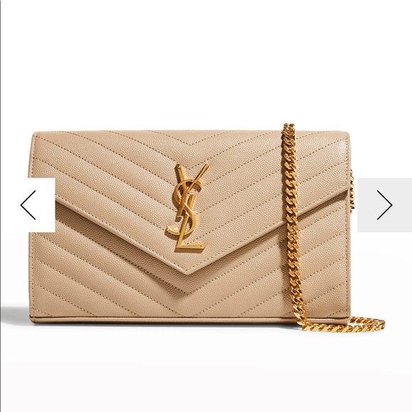 Saint Laurent Handbags - Saint Laurent Monogramme Large Grain de Poudre Wallet on Chain